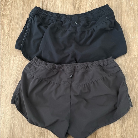 Prana Lot Of 2 Running Lined Athletic Shorts Black/Gray Sz M Athleisure Outdoors - Picture 1 of 8